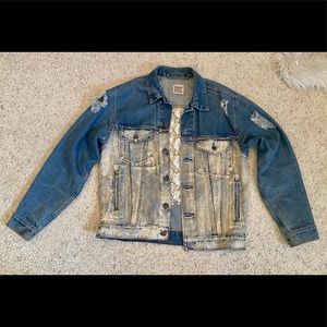 LF Lace and Fringe Jean jacket